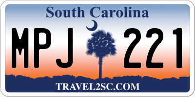 SC license plate MPJ221