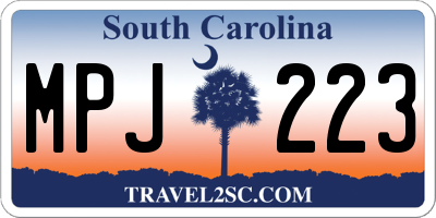 SC license plate MPJ223