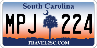 SC license plate MPJ224