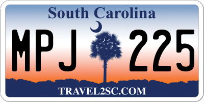 SC license plate MPJ225