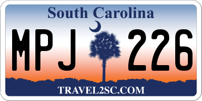 SC license plate MPJ226