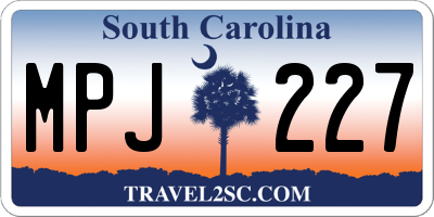 SC license plate MPJ227