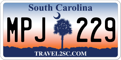 SC license plate MPJ229