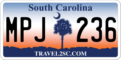 SC license plate MPJ236