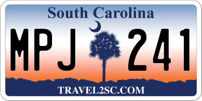 SC license plate MPJ241