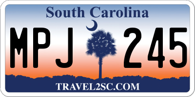 SC license plate MPJ245