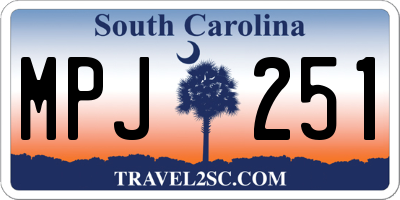 SC license plate MPJ251