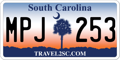 SC license plate MPJ253
