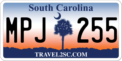 SC license plate MPJ255