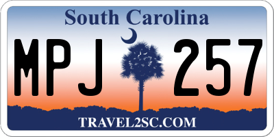 SC license plate MPJ257