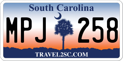 SC license plate MPJ258