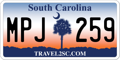 SC license plate MPJ259