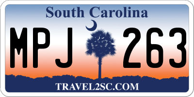 SC license plate MPJ263