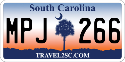 SC license plate MPJ266