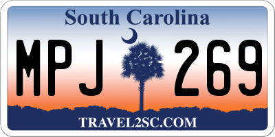 SC license plate MPJ269
