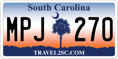 SC license plate MPJ270