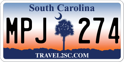 SC license plate MPJ274