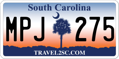 SC license plate MPJ275