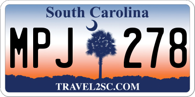 SC license plate MPJ278