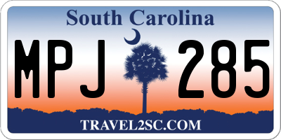 SC license plate MPJ285