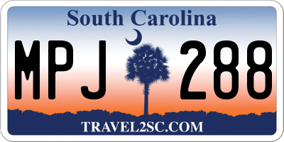 SC license plate MPJ288