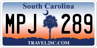 SC license plate MPJ289