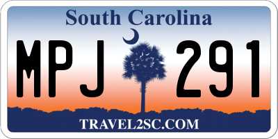 SC license plate MPJ291