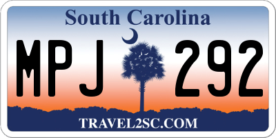 SC license plate MPJ292