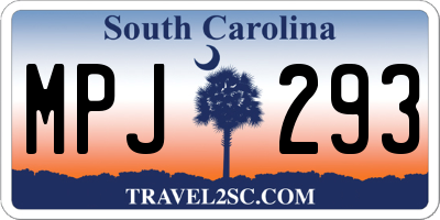 SC license plate MPJ293