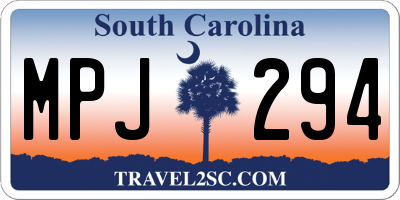 SC license plate MPJ294