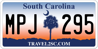 SC license plate MPJ295