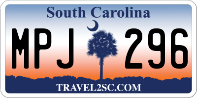 SC license plate MPJ296