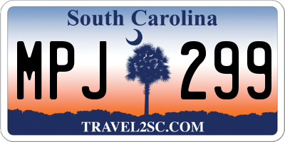 SC license plate MPJ299