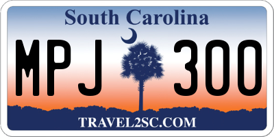 SC license plate MPJ300