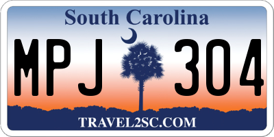 SC license plate MPJ304