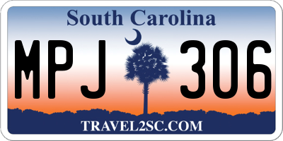 SC license plate MPJ306