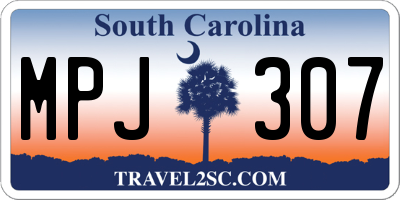SC license plate MPJ307