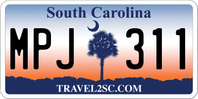 SC license plate MPJ311