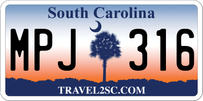 SC license plate MPJ316