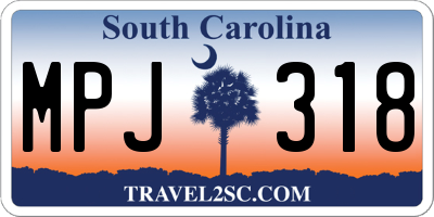 SC license plate MPJ318