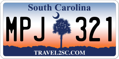 SC license plate MPJ321