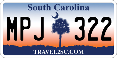 SC license plate MPJ322