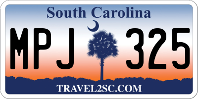 SC license plate MPJ325