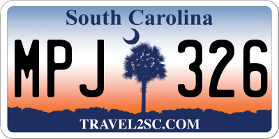 SC license plate MPJ326