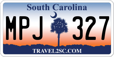 SC license plate MPJ327