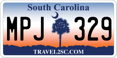 SC license plate MPJ329