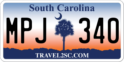 SC license plate MPJ340