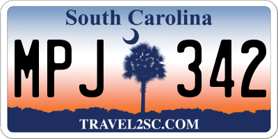 SC license plate MPJ342