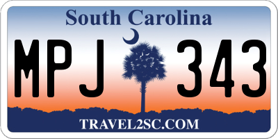 SC license plate MPJ343