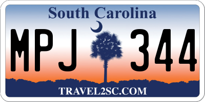 SC license plate MPJ344